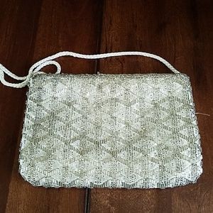 Silver Beaded Mini Purse